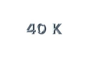 40 k subscribers celebration greeting Number with grey metal design png