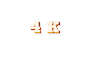 4 k Abonnenten Feier Gruß Nummer mit retro 2 Design png