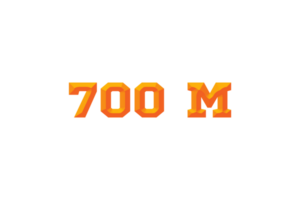 700 million subscribers celebration greeting Number with embossed design png