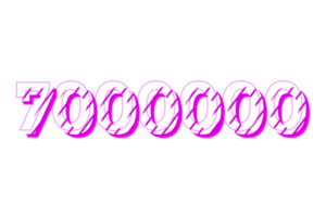 7000000 subscribers celebration greeting Number with stripe design png