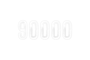 90000 iscritti celebrazione saluto numero con gesso design png