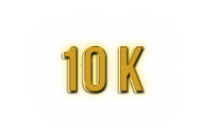 10 k subscribers celebration greeting Number with golden design png