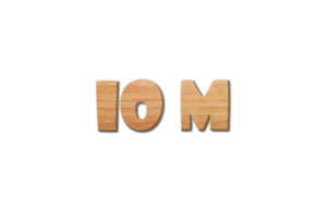 10 million subscribers celebration greeting Number with wood design png