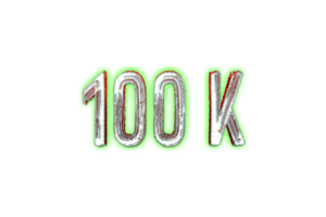 100 k subscribers celebration greeting Number with horror design png