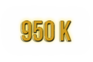 950 k Abonnenten Feier Gruß Nummer mit golden Design png