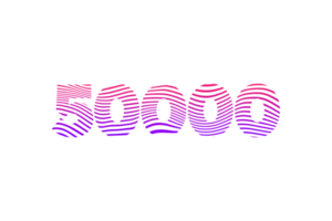 50000 Abonnenten Feier Gruß Nummer mit Wellen Design png