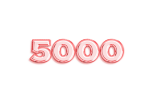 5000 Abonnenten Feier Gruß Nummer mit Rose Gold Design png