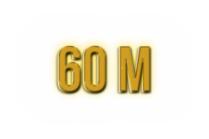 60 million subscribers celebration greeting Number with golden design png