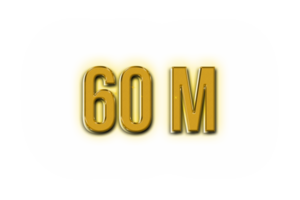 60 million les abonnés fête salutation nombre avec d'or conception png