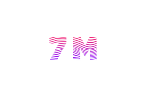 7 7 millón suscriptores celebracion saludo número con olas diseño png
