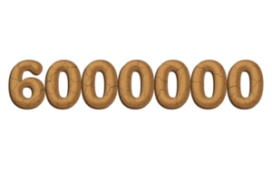 6000000 les abonnés fête salutation nombre avec boue conception png