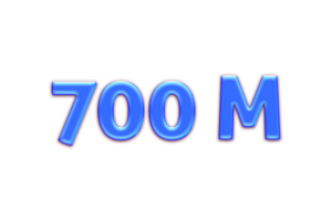 700 million subscribers celebration greeting Number with waves design png