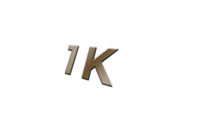 1 k subscribers celebration greeting Number with metal design png