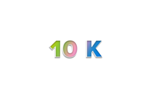 10 k subscribers celebration greeting Number with 3d extrude design png