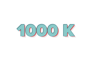 1000 k subscribers celebration greeting Number with unique design png