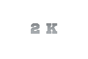 2 k subscribers celebration greeting Number with metal engriving design png