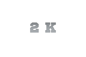 2 K iscritti celebrazione saluto numero con metallo incisione design png