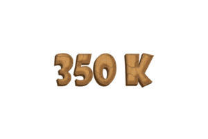 350 k subscribers celebration greeting Number with clay design png