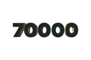 70000 subscribers celebration greeting Number with luxury design png