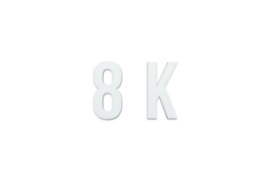 8 k subscribers celebration greeting Number with minimal design png