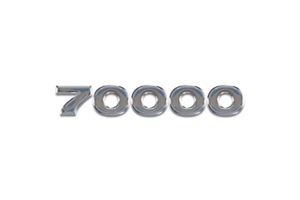 70000 suscriptores celebracion saludo número con cromo diseño png