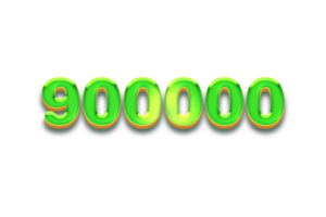 900000 subscribers celebration greeting Number with candy design png