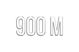 900 millón suscriptores celebracion saludo número con plata diseño png