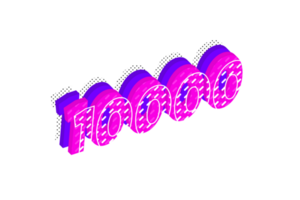 10000 subscribers celebration greeting Number with multi layer design png