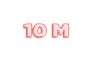 10 million subscribers celebration greeting Number with rose gold design png