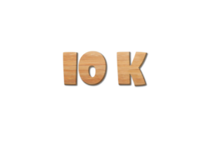 10 k suscriptores celebracion saludo número con madera diseño png