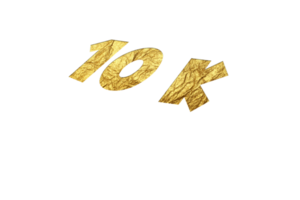 10 k subscribers celebration greeting Number with golden paper design png