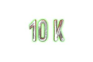 10 K iscritti celebrazione saluto numero con orrore design png