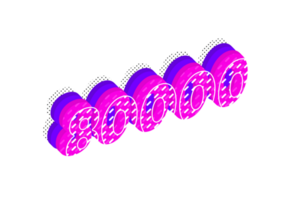 80000 subscribers celebration greeting Number with multi layer design png