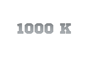 1000 k Abonnenten Feier Gruß Nummer mit Metall Gravur Design png