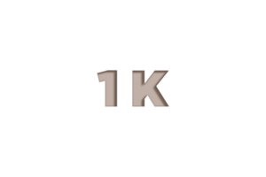 1 k subscribers celebration greeting Number with engrave design png