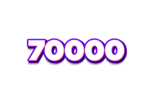 70000 les abonnés fête salutation nombre avec violet et rose conception png