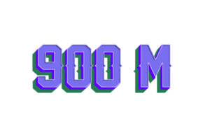 900 million subscribers celebration greeting Number with vintage design png