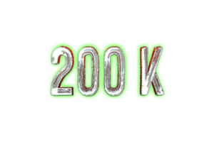 200 million les abonnés fête salutation nombre avec horreur conception png