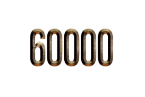 60000 subscribers celebration greeting Number with historical design png