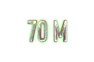 70 million subscribers celebration greeting Number with horror design png