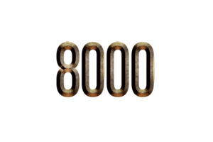 8000 subscribers celebration greeting Number with historical design png