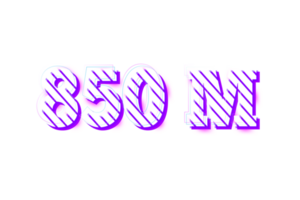 850 million subscribers celebration greeting Number with stripe design png