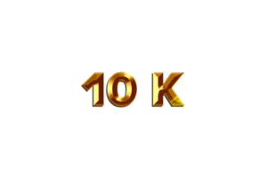 10 k subscribers celebration greeting Number with red embossed design png