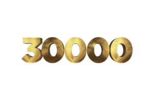 30000 iscritti celebrazione saluto numero con oro design png