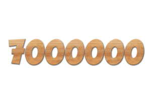 7000000 subscribers celebration greeting Number with oak wood design png