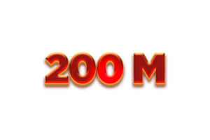 200 million subscribers celebration greeting Number with fruity design png