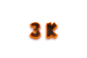 3 k subscribers celebration greeting Number with coal design png