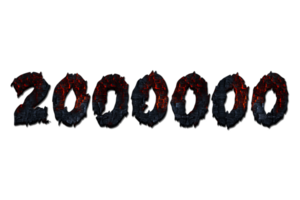 2000000 iscritti celebrazione saluto numero con bruciato legna design png