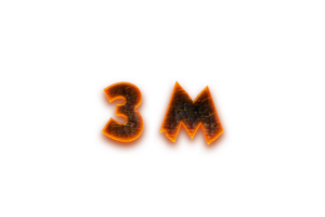 3 million subscribers celebration greeting Number with coal design png