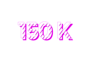 150 K iscritti celebrazione saluto numero con banda design png